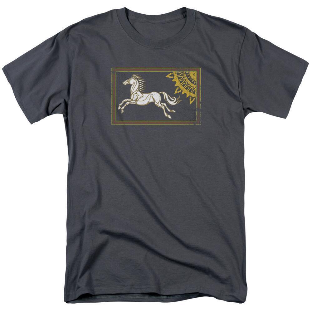 Lord Of The Rings Rohan Banner Adult T Shirt Charcoal